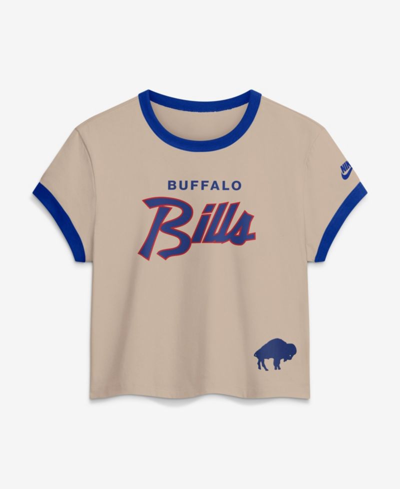 Women's Buffalo Bills Rewind Ringer Cropped T-Shirt