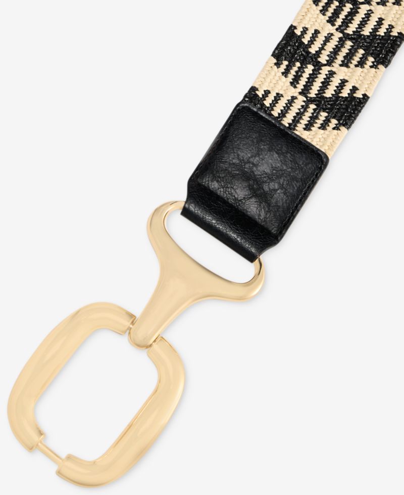 Chunky Hardware Stretch Straw Belt