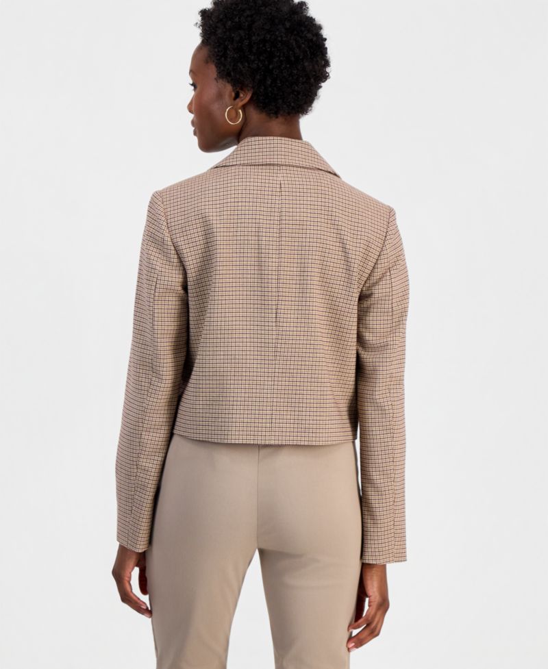 Petite Plaid Cropped Jacket