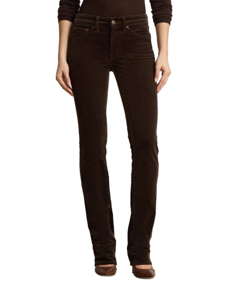 Women's Mid-Rise Slim-Straight Corduroy Pants