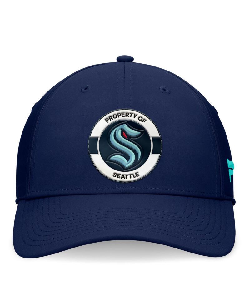Men's Deep Sea Blue Seattle Kraken Authentic Pro Training Camp Flex Hat