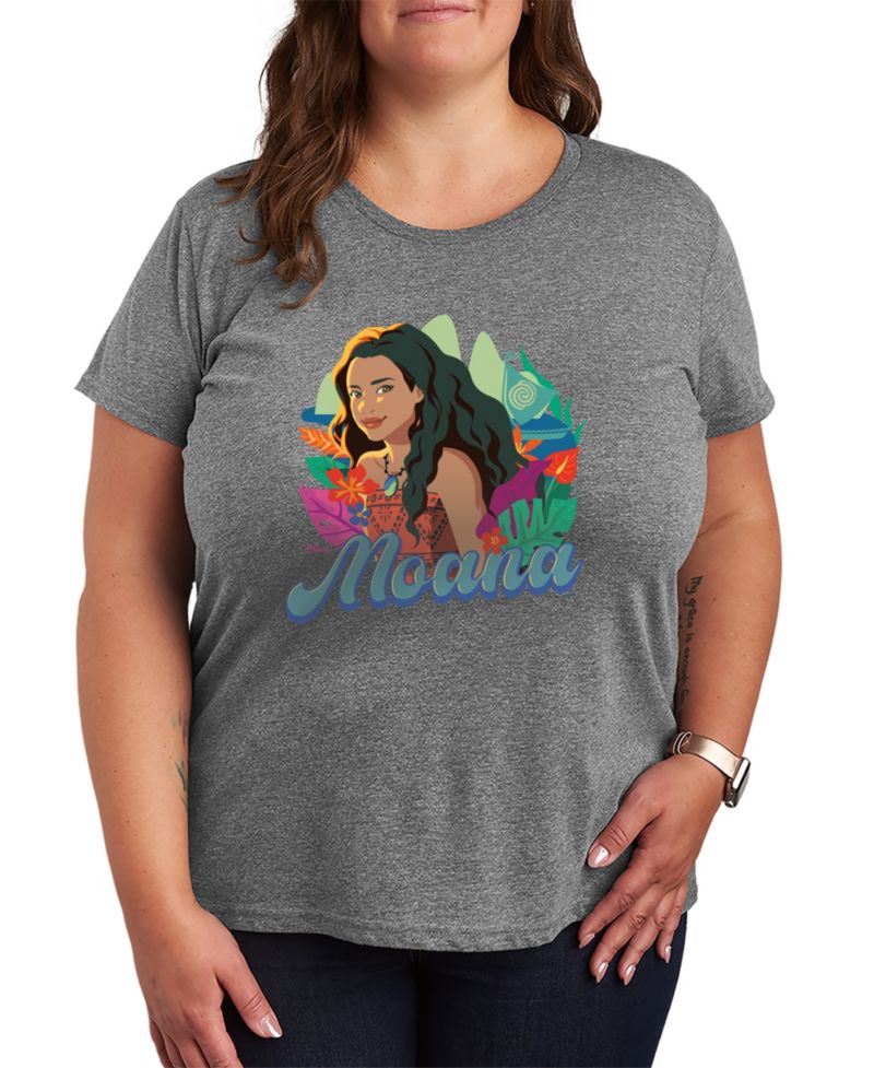 Plus Size Moana Floral Short-Sleeve T-Shirt