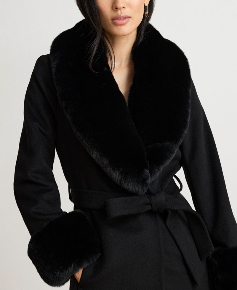 Women's Wool-Blend Wrap Coat