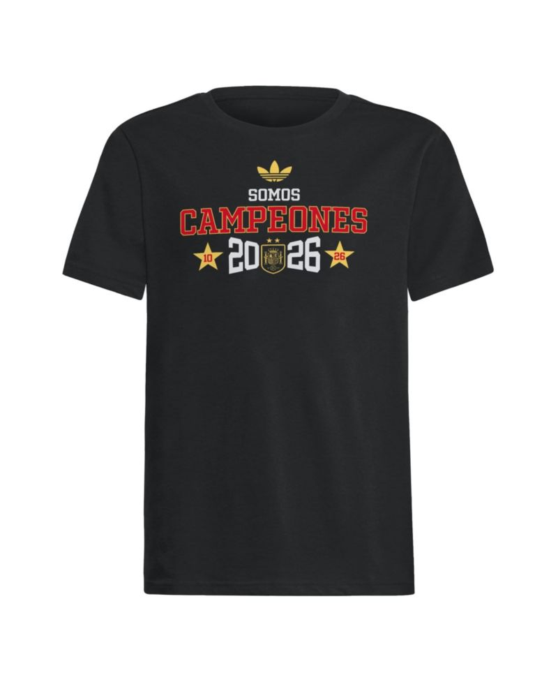 Big Boys and Girls Black Spain National Team 2026 FIFA World Cup Champions We Are Champions T-Shirt