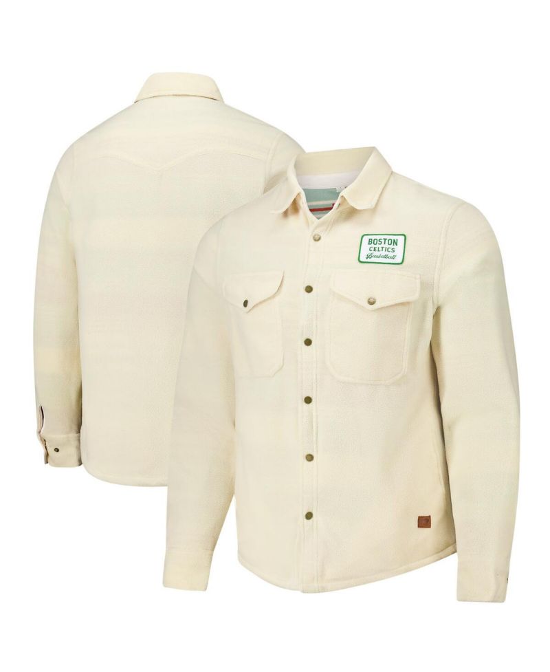 Men's and Women's Cream Boston Celtics High Country Reeves Full-Button Long Sleeve Shirt