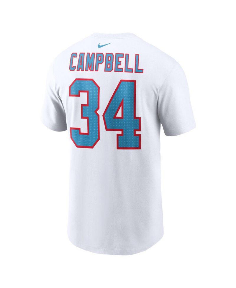 Men's Earl Campbell White Houston Oilers Retired Player Name & Number T-Shirt
