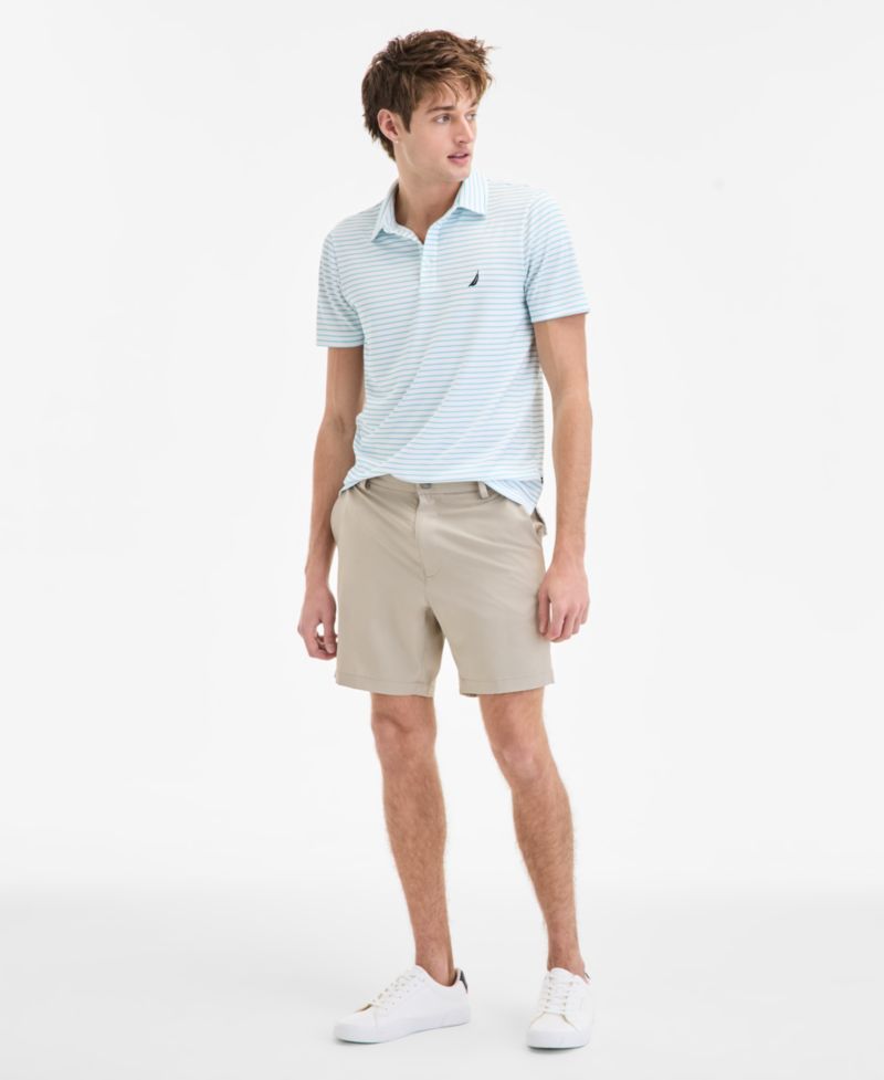 Men’s Classic-Fit Stripe Print Performance Golf Polo Shirt