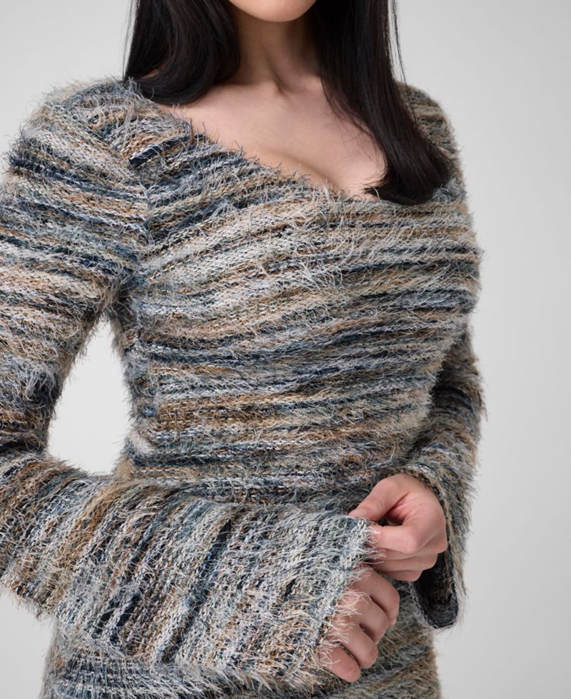 Women's Justina Space-Dye Long-Sleeve Scoop-Neck Sweater Mini Dress