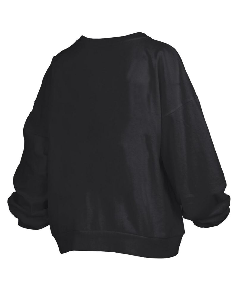 Women's Black Army Black Knights Janise Arch Over Logo Waist Length Oversized Pullover Sweatshirt