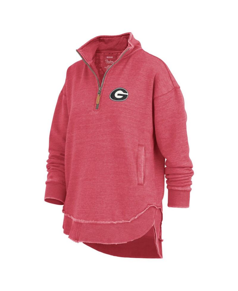 Women's Red Georgia Bulldogs Northfork Sojourn Poncho Quarter-Zip Sweatshirt