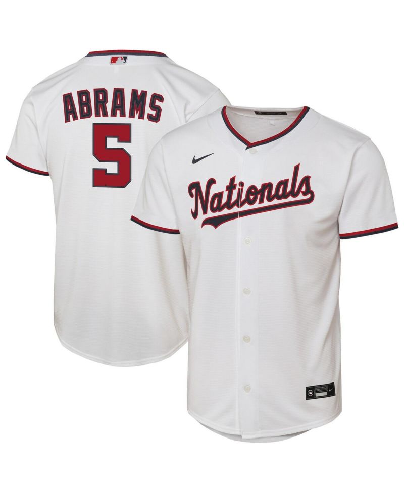 Big Boys and Girls CJ Abrams White Washington Nationals Home Replica Player Jersey