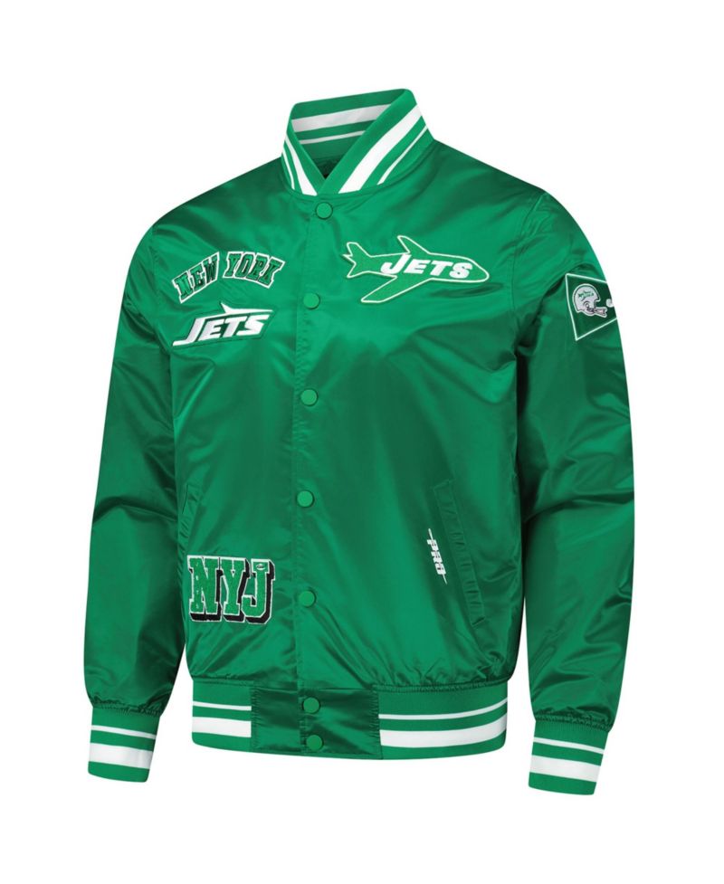 Men's Green New York Jets Sublimated Satin Full-Snap Jacket
