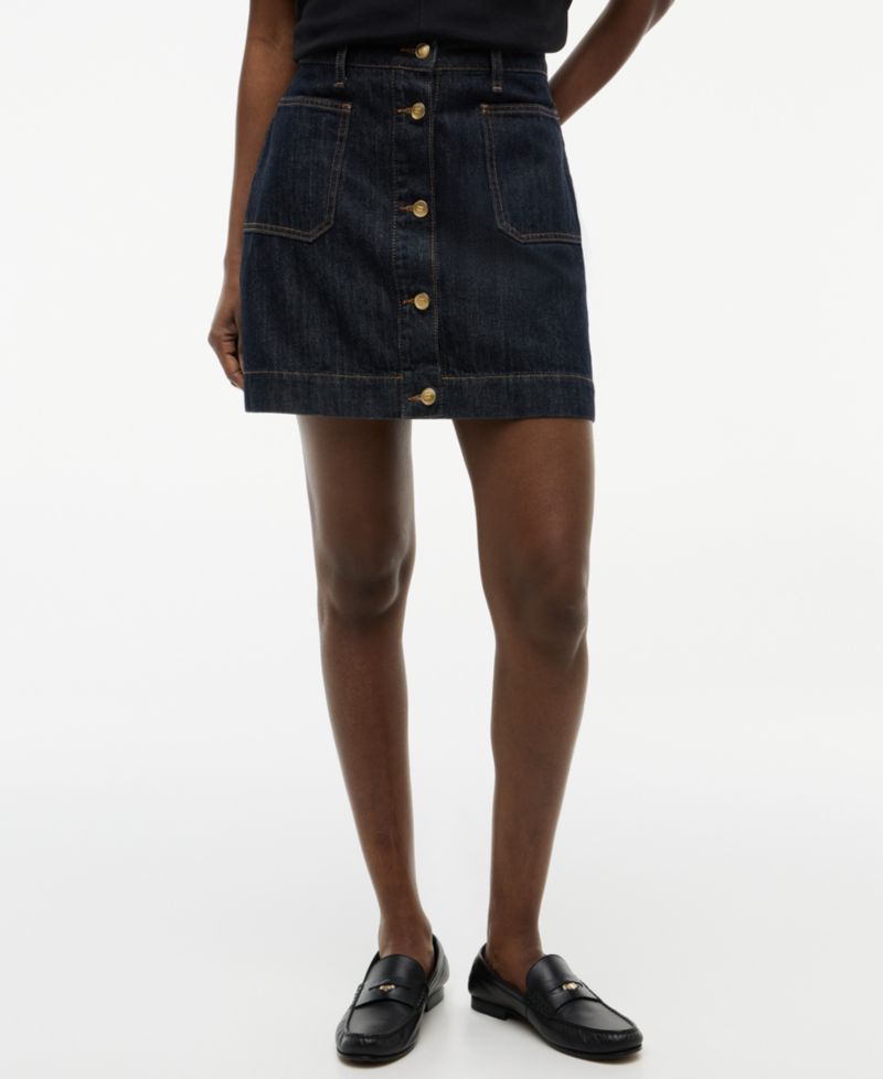 Women's Cotton Denim High-Rise Miniskirt