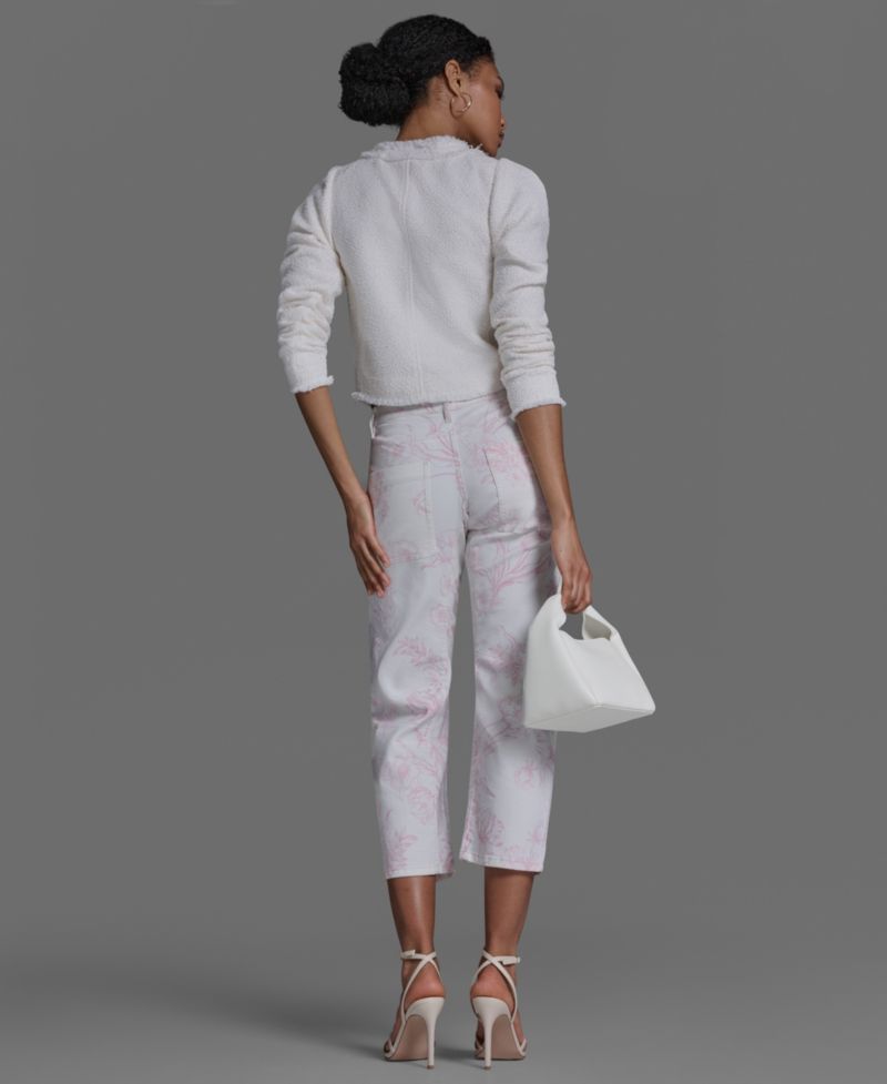 Women's Crewneck Button-Front Tweed Jacket