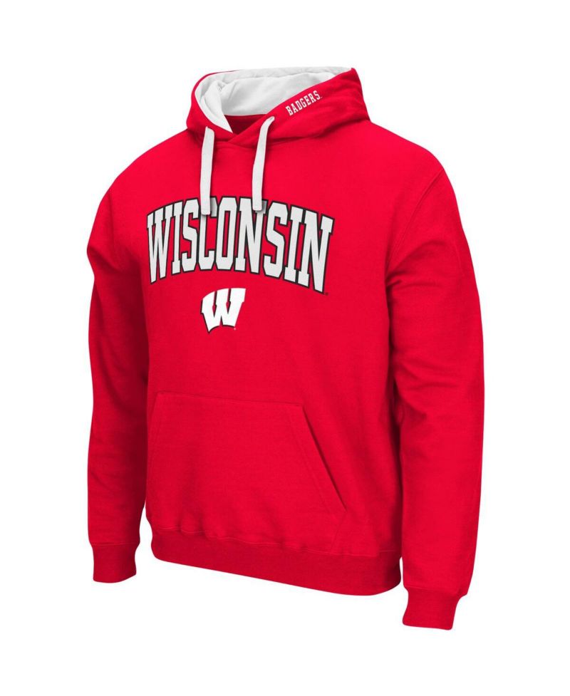 Men's Wisconsin Badgers Big and Tall Arch & Logo 2.0 Pullover Hoodie
