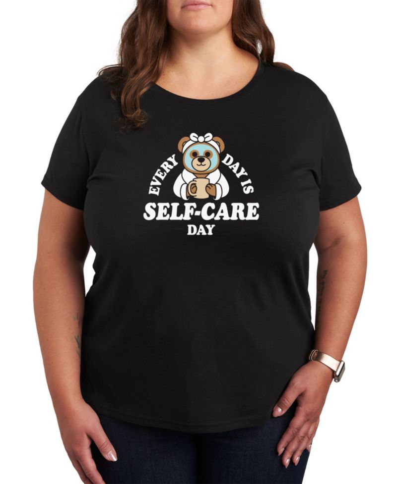 Trendy Plus Size Self Care Teddy Graphic T-shirt
