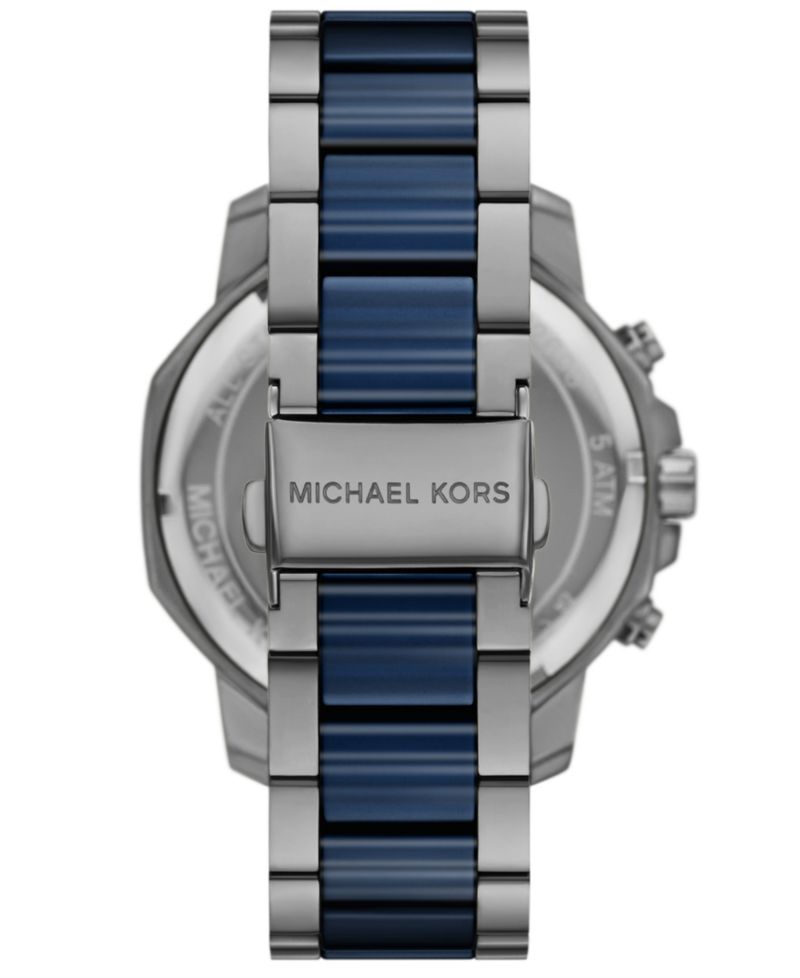 MICHAEL Men's Prescott Chronograph Blue Ceramic and Gunmetal Stainless Steel Watch 44mm