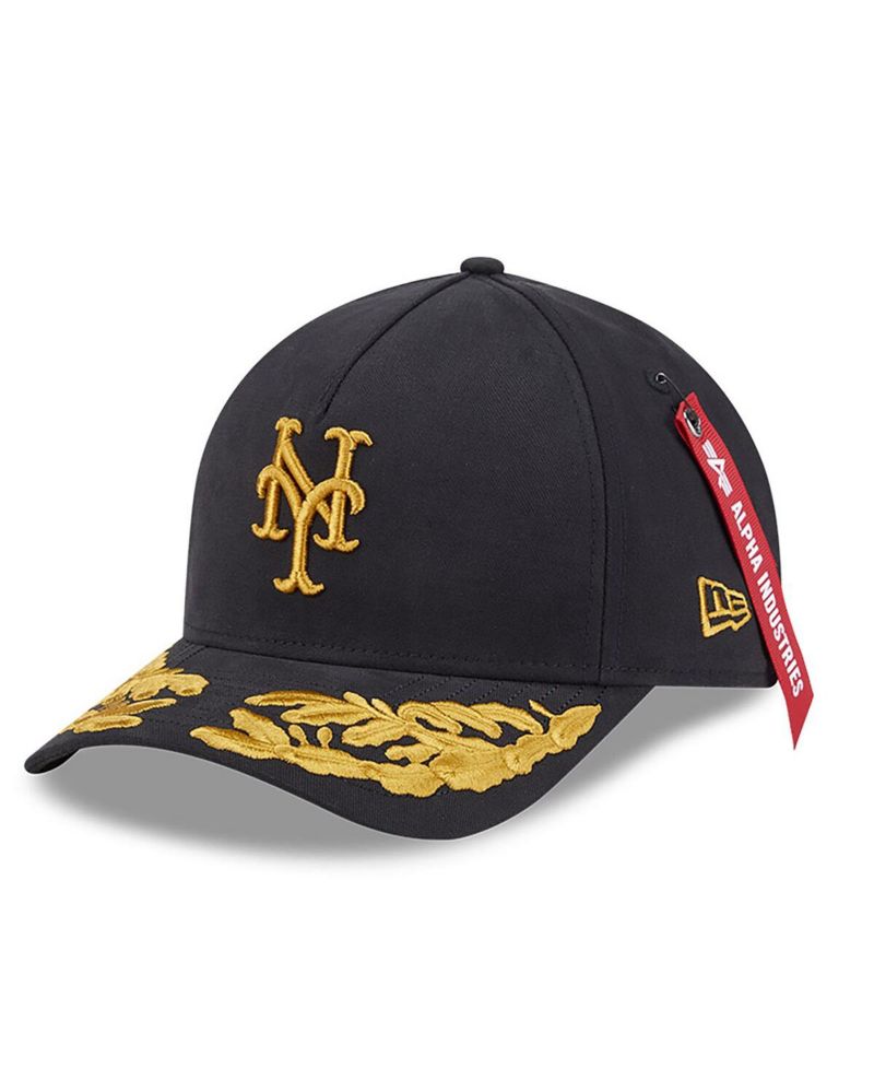 Men's Black New York Mets A-Frame 9FORTY Adjustable Hat