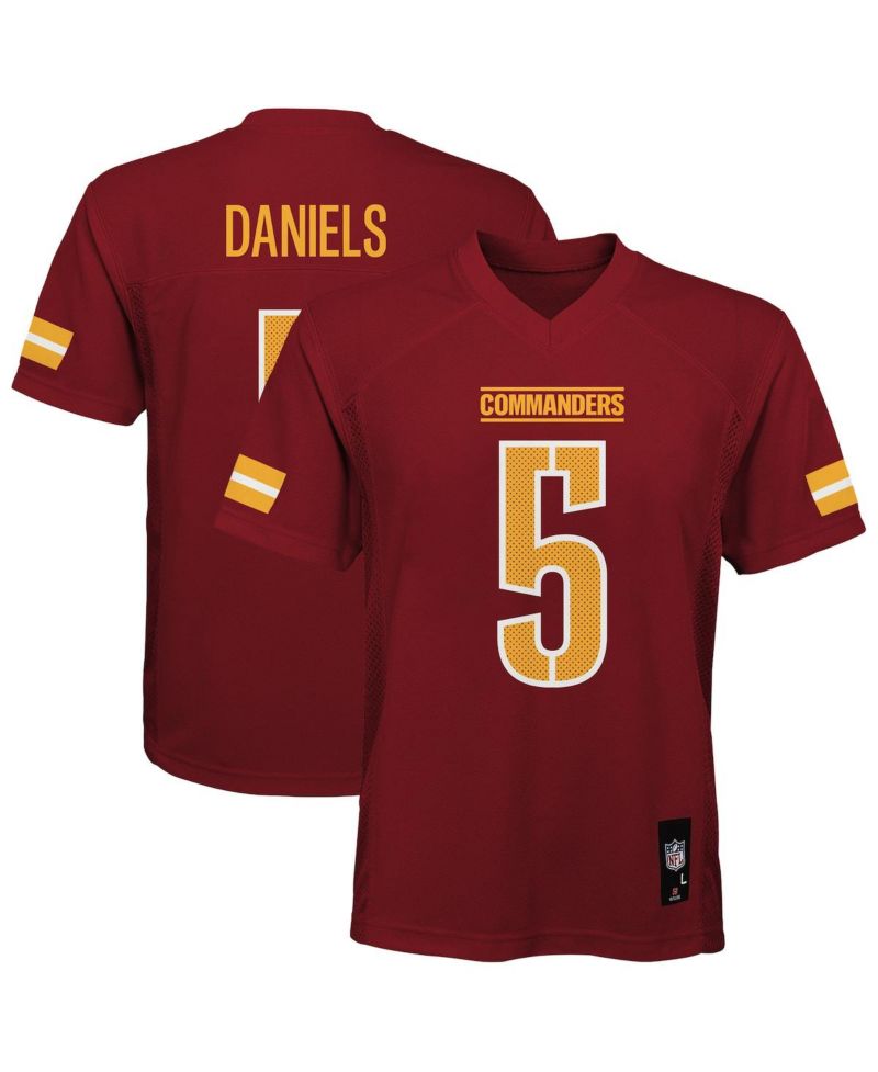 Big Boys and Girls Jayden Daniels Burgundy Washington Commanders Replica Player Jersey