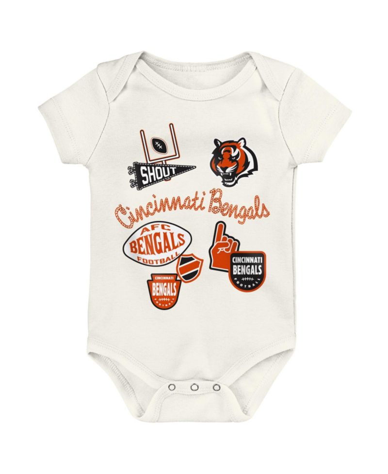 Baby Boys' and Girls' Cincinnati Bengals Littlest Player Short-Sleeve Three-Piece Bodysuit Set