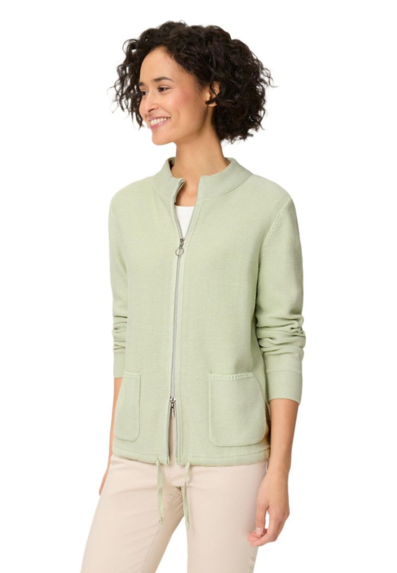 Women's Zip Front Mock Neck Cardigan