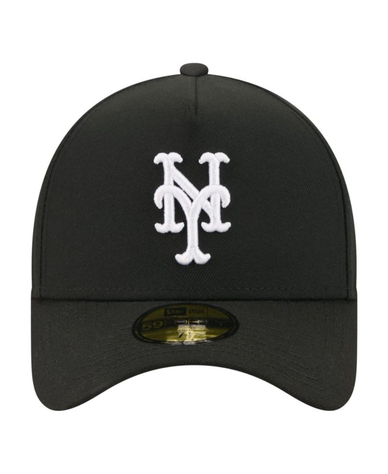 Men's Black New York Mets A-Frame 59FORTY Fitted Hat