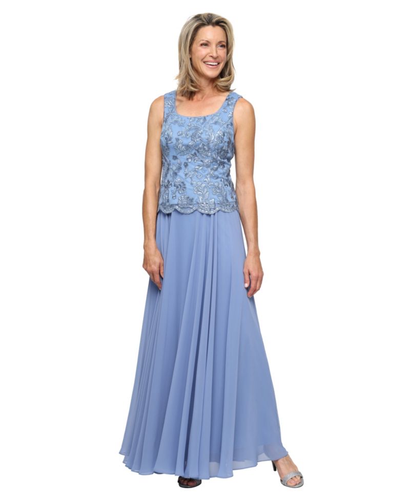 Women's Scoop Neck Ball Gown & Jacket, 2-Piece Set