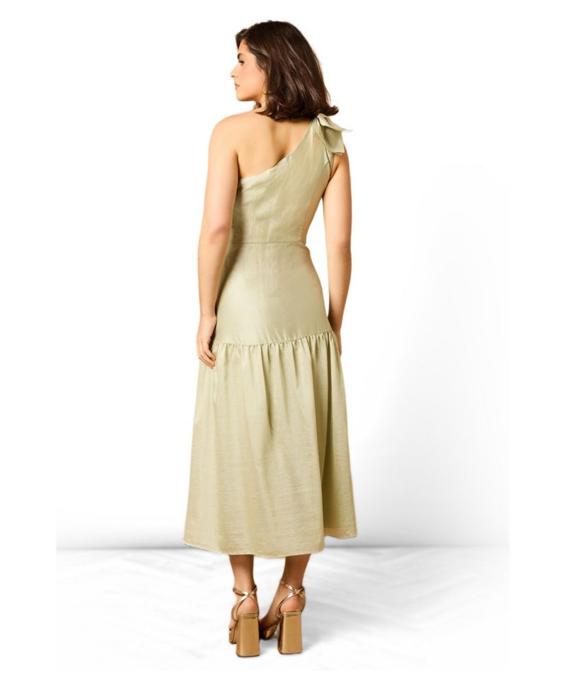 Women's Bow Shoulder Detail Midi Dress