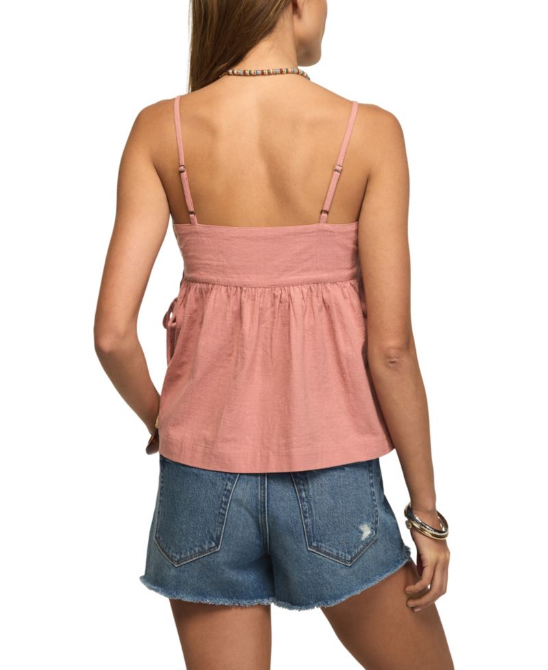 Women's Beaded Yoke Swing Square Neck Tank Top