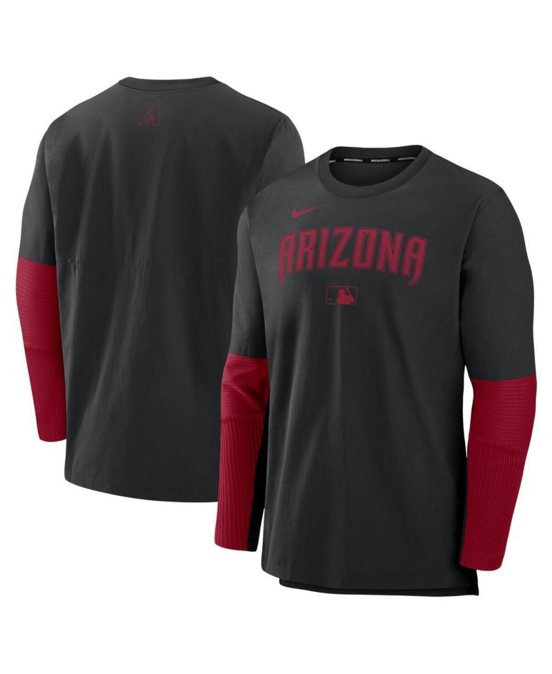 Men's Black/Red Arizona Diamondbacks Authentic Collection Player Lightweight Performance Long Sleeve Top