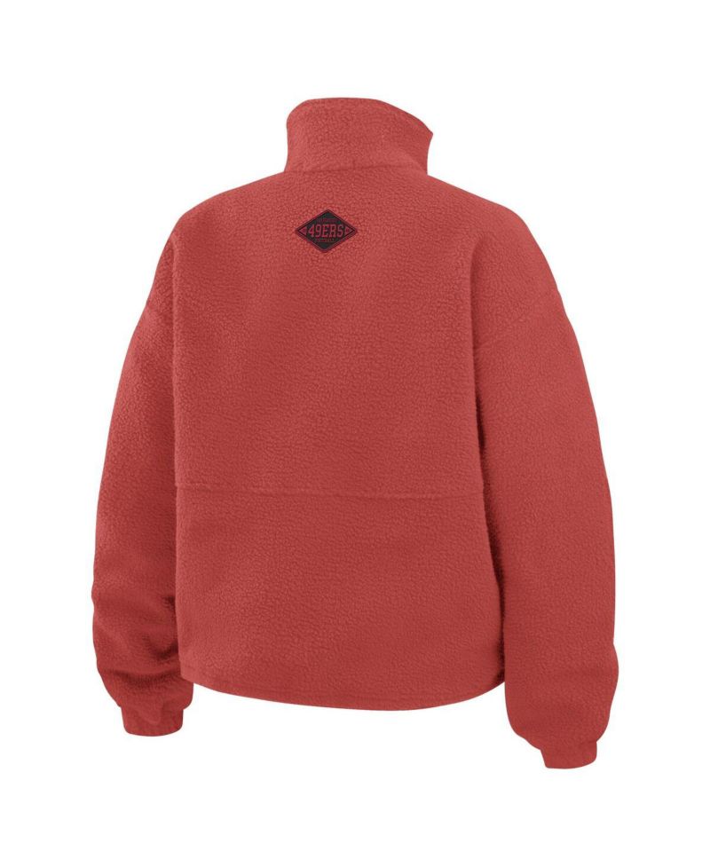 Women's Scarlet San Francisco 49ers Polar Fleece Half-Zip Jacket