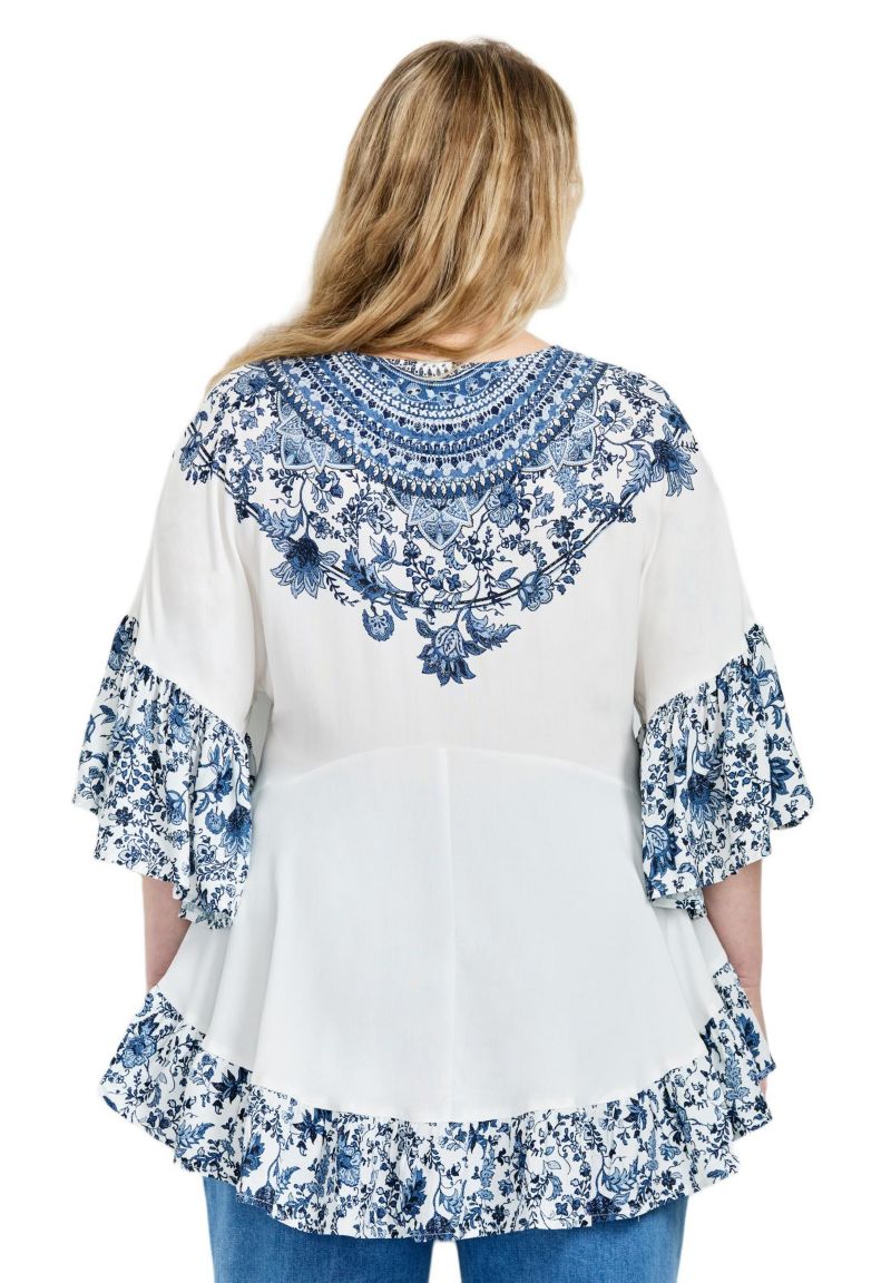 Women's Plus Size Frankie Frill Detail Tunic