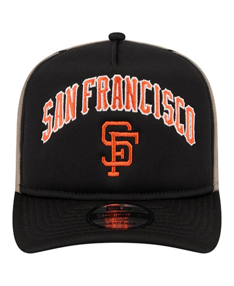 Men's Black San Francisco Giants Vintage Arched Foam Front 9FIFTY A-Frame Adjustable Trucker Hat