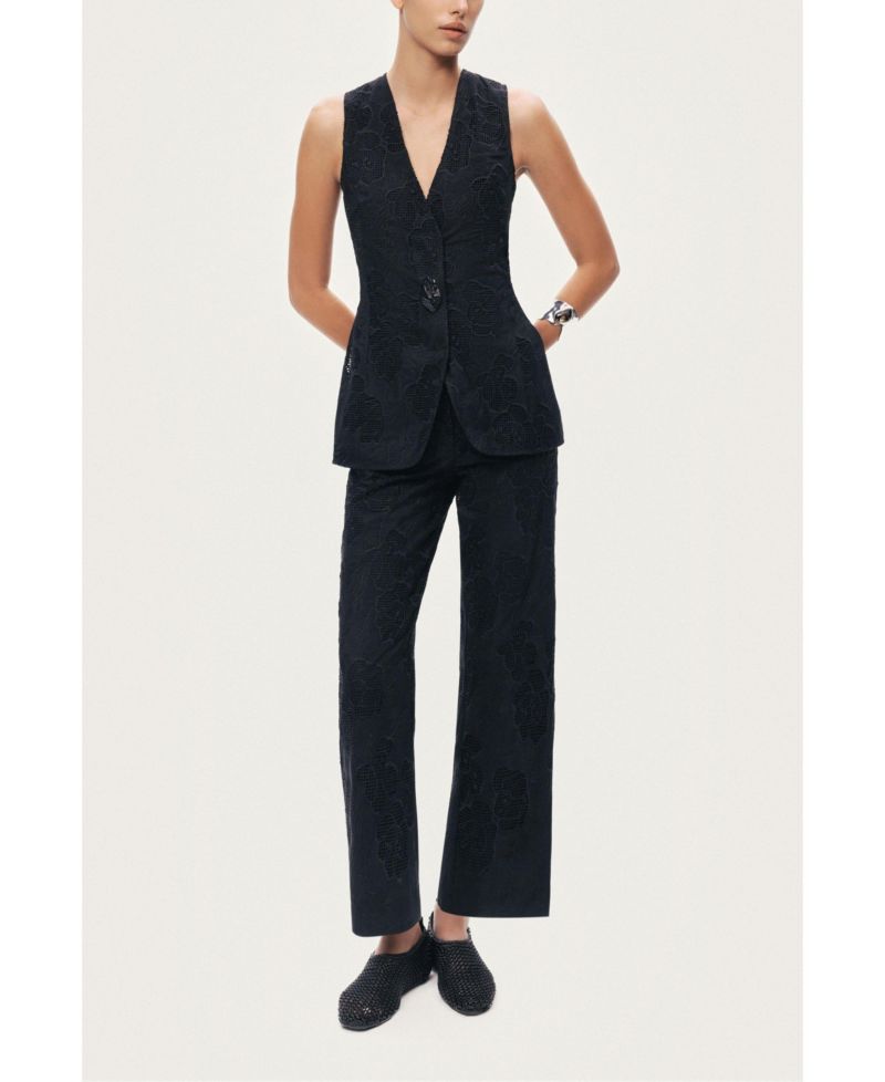 Women's Printed Relaxed Straight-Leg Pants