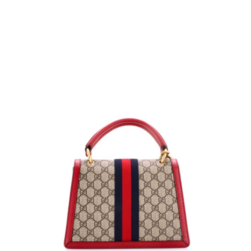 Small Queen Margaret Top Handle Bag GG Coated Canvas with Leather