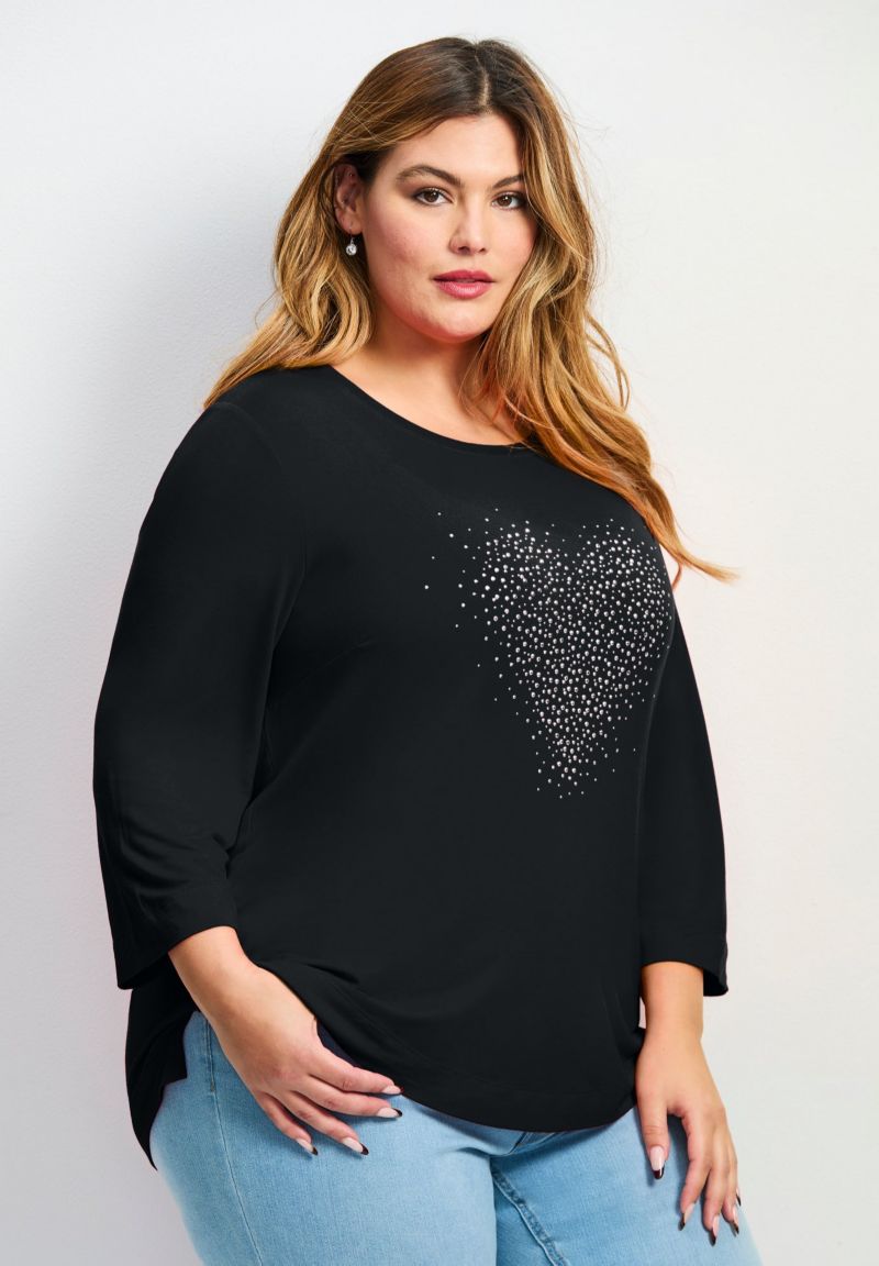 Women's Plus Size Love Heart Top