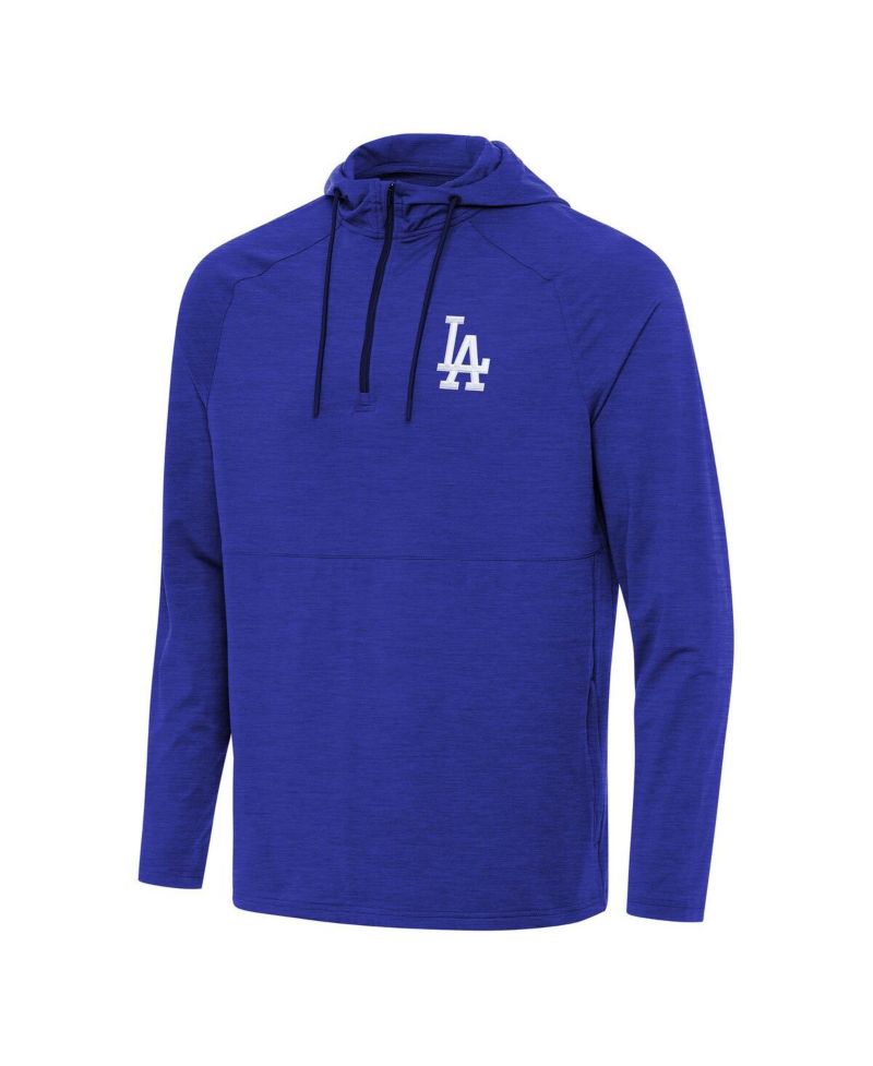 Men's Heather Royal Los Angeles Dodgers Spikes Quarter-Zip Pullover Hoodie
