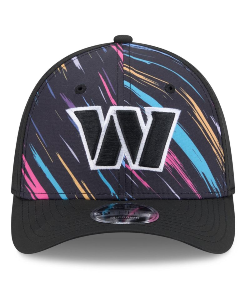 Men's Black Washington Commanders 2026 NFL Cruical Catch 39THIRTY M-Crown Stretch Hat
