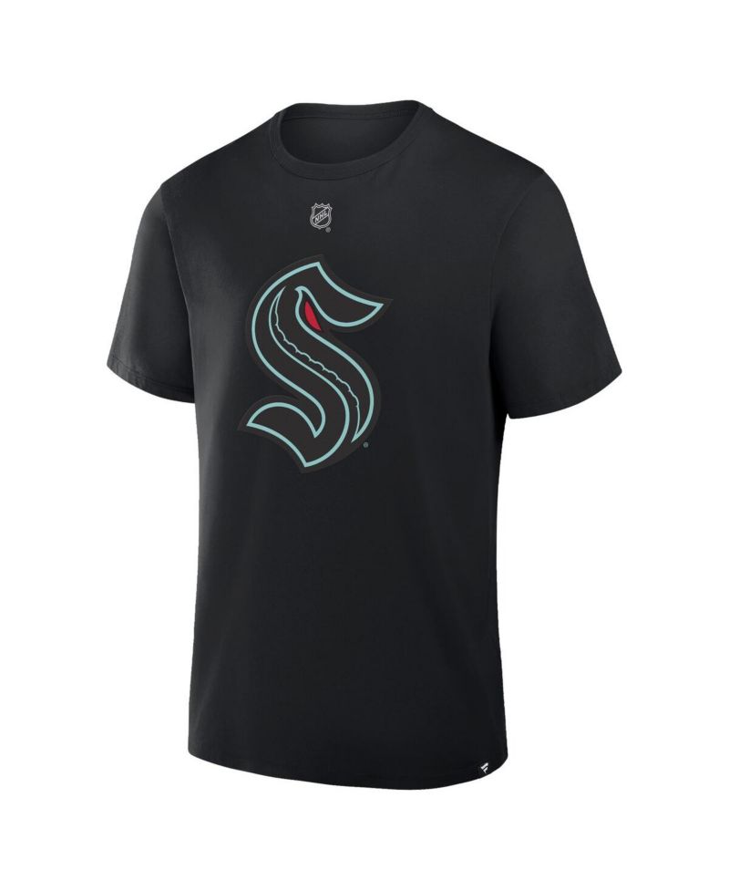 Men's Philipp Grubauer Black Seattle Kraken Authentic Stack Name & Number T-Shirt
