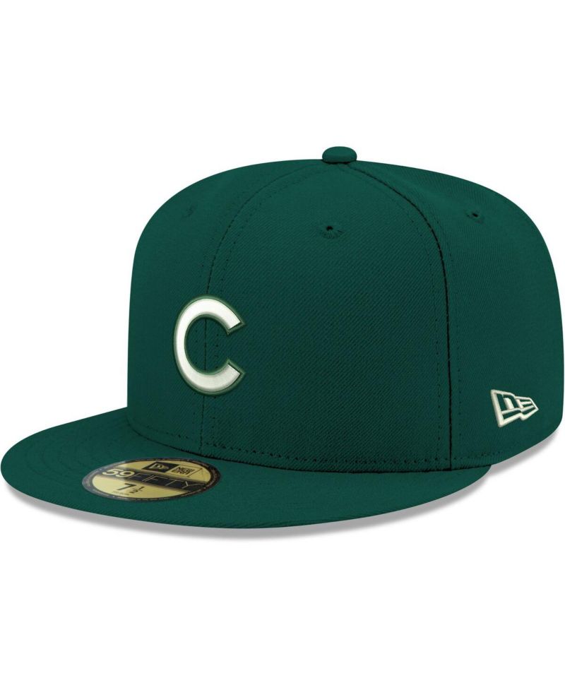 Men's Green Chicago Cubs White Logo 59FIFTY Fitted Hat