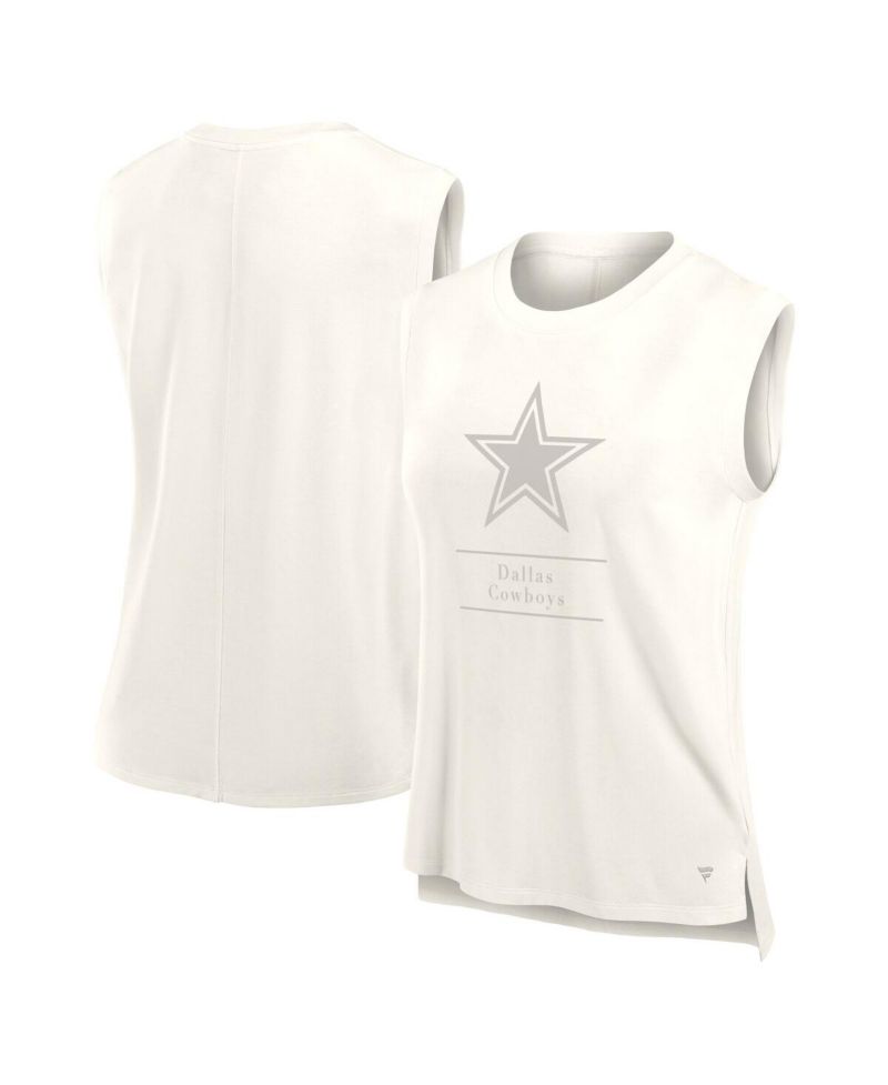 Women's Cream Dallas Cowboys Studio Embrace Tank Top