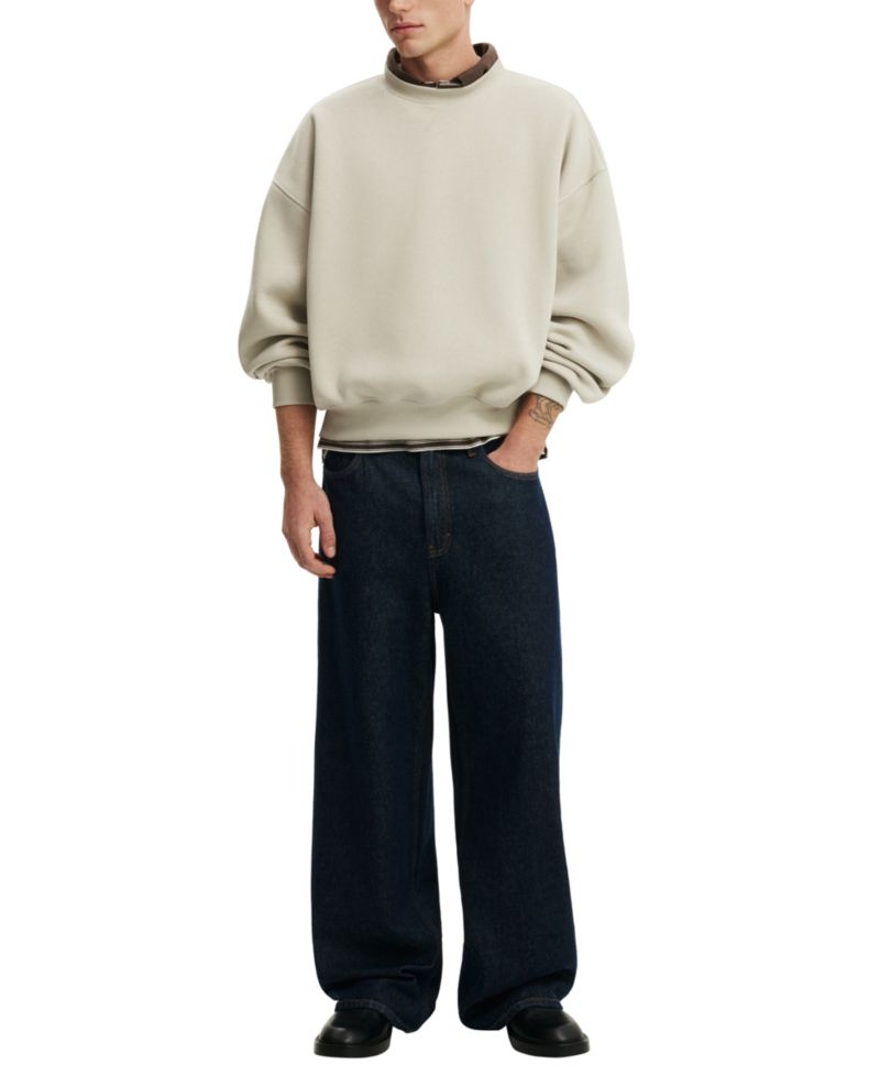 Men's Crewneck Relaxed-Fit Oversized Sweater