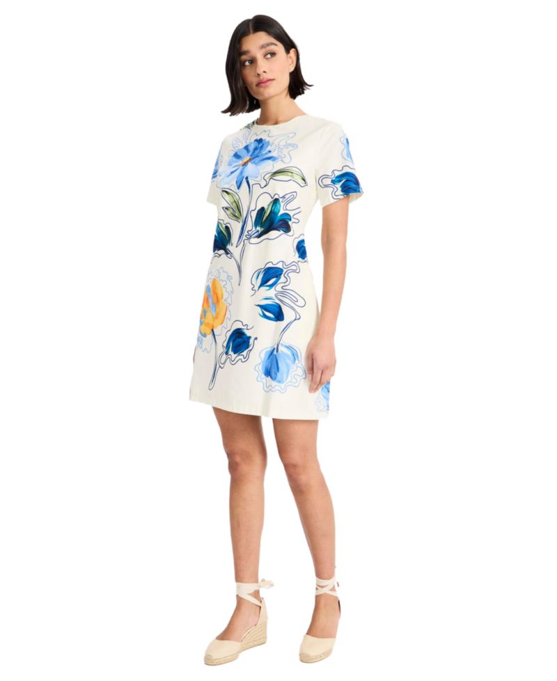 Women's Crew Neck Short-Sleeve Short Dress