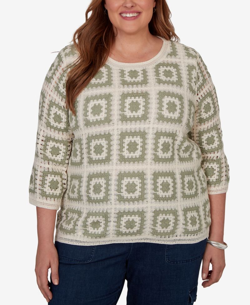 Plus Size Crochet Squares Top