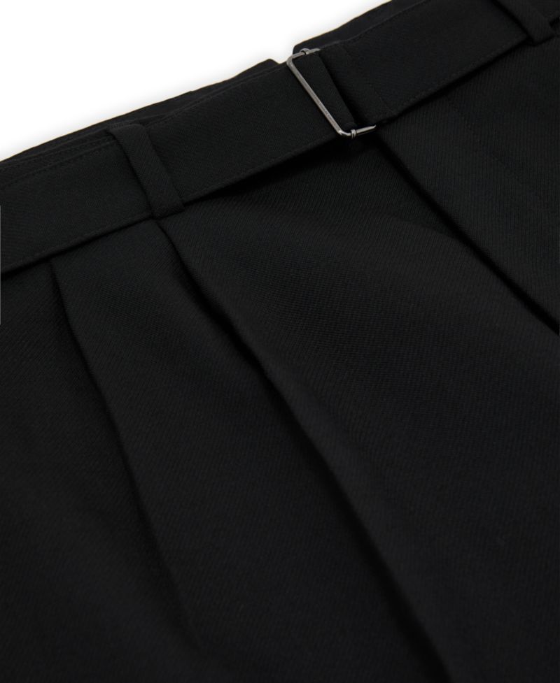 Men's Strap Tapered-Fit Pleated Wool-Blend Pants