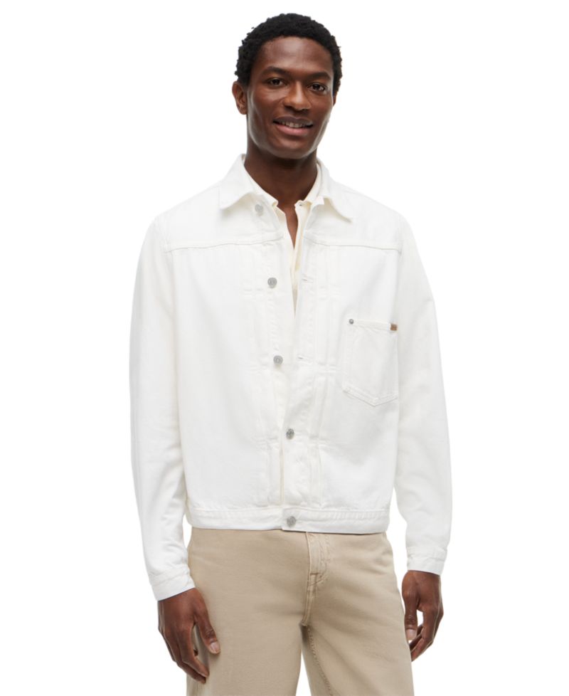 Men's Garment Dyed Denim Trucker Jacket