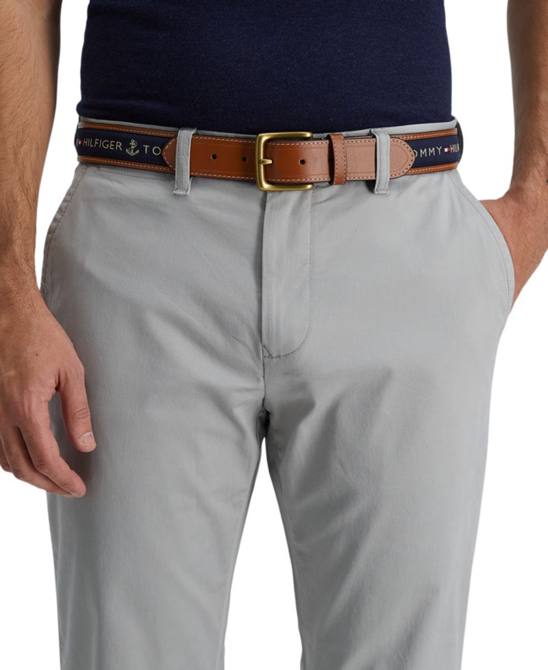 35MM Men's Tri-Color Ribbon Inlay Leather Belt