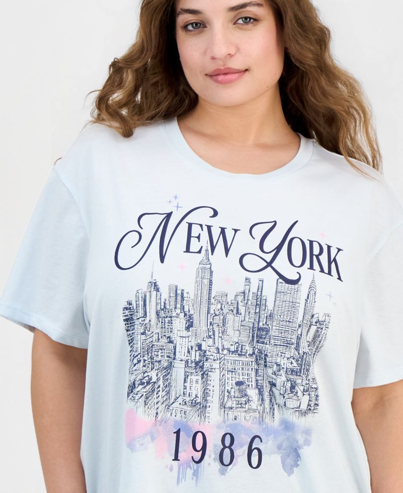 Trendy Plus New York Skyline Short-Sleeve Tee