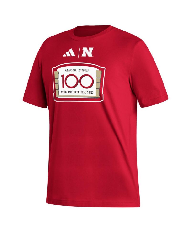 Men's Scarlet Nebraska Huskers Memorial Stadium 100th Anniversary Sideline Strategy Fresh T-shirt