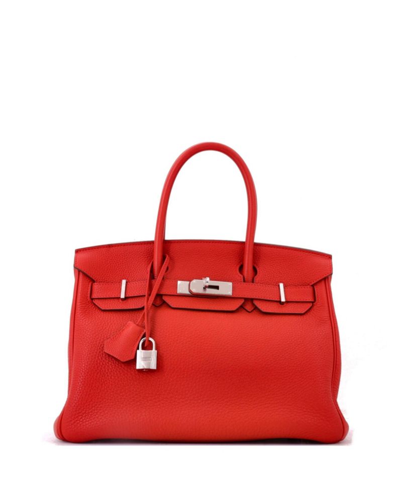 Birkin 30 Handbag Red Togo with Palladium Hardware